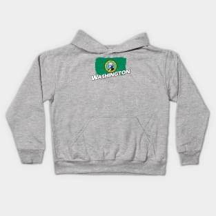 Washington flag Kids Hoodie